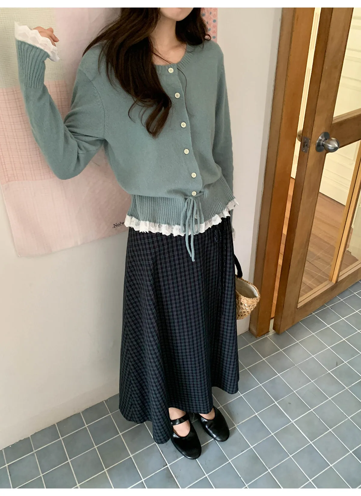Plaid strap skirt