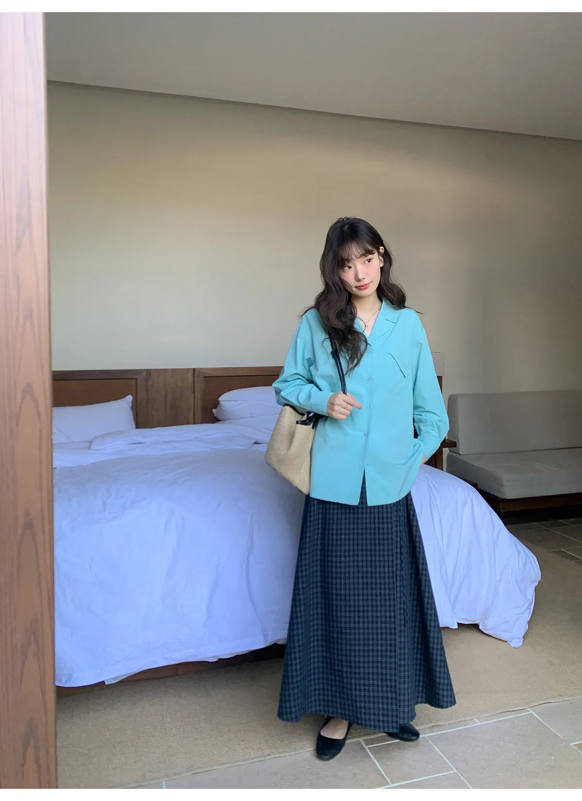 Plaid strap skirt