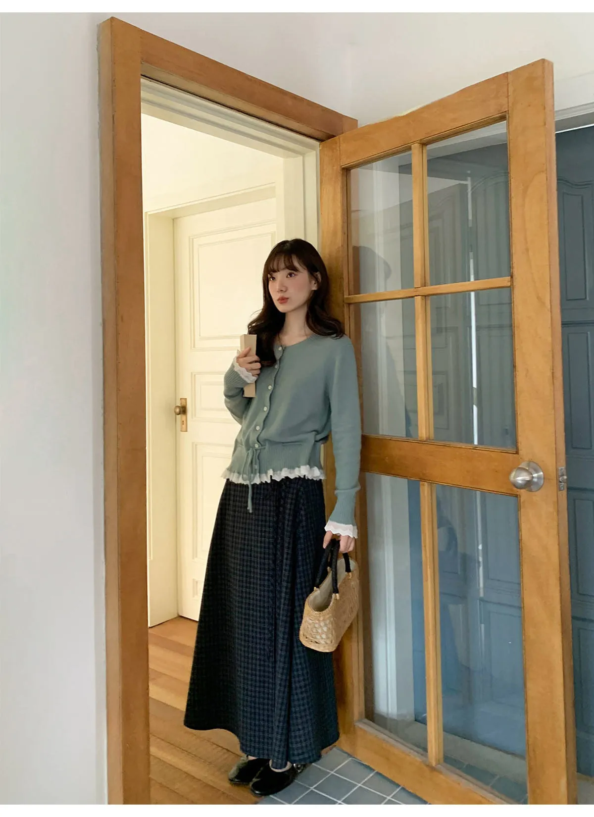 Plaid strap skirt