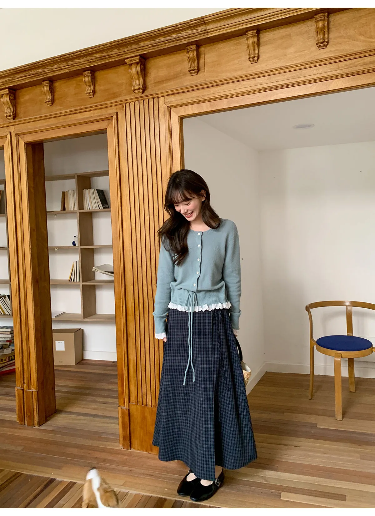 Plaid strap skirt