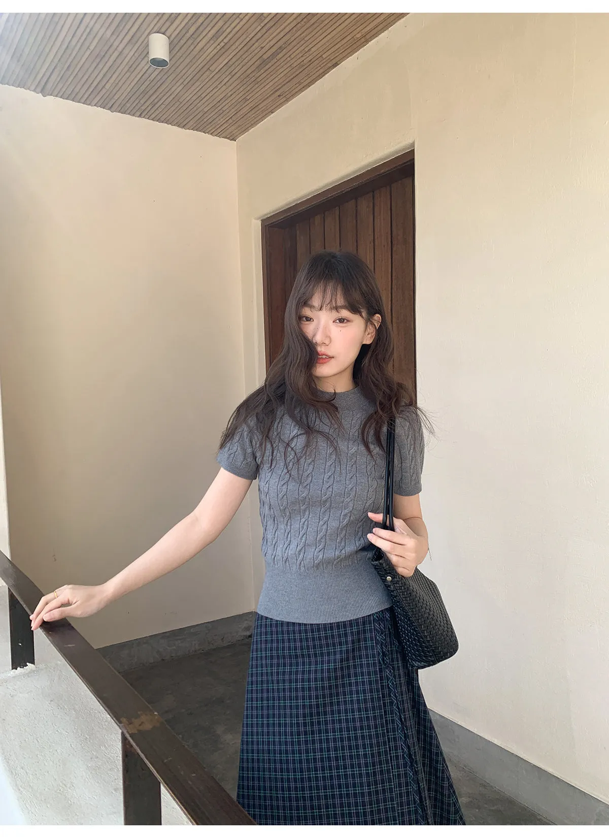 Plaid strap skirt