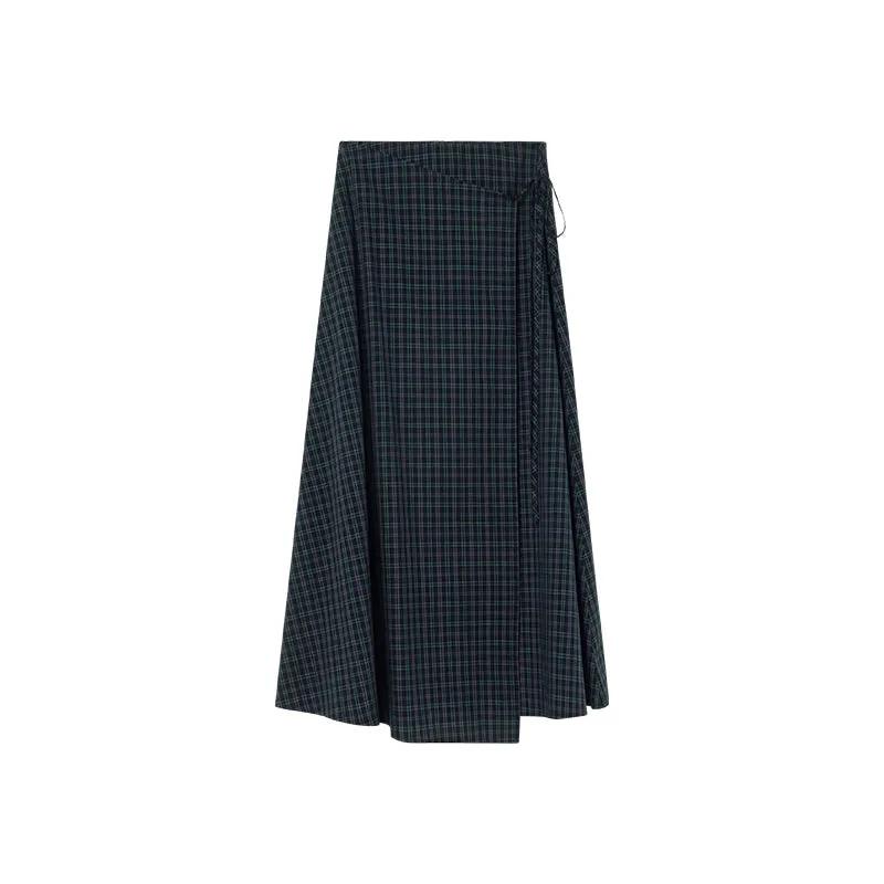 Plaid strap skirt