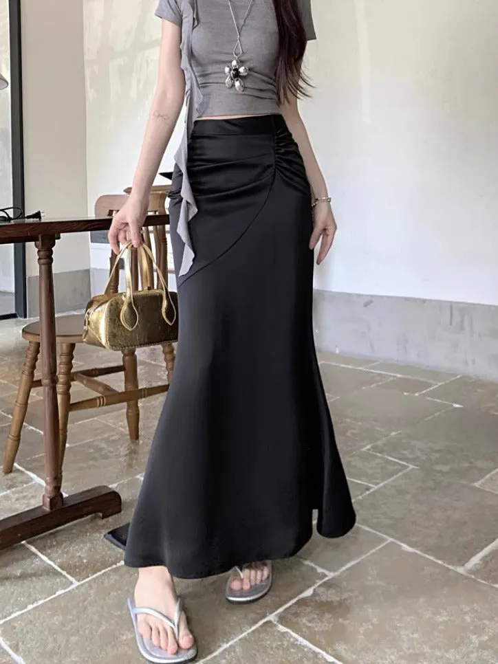 Pleated Apricot Skirt