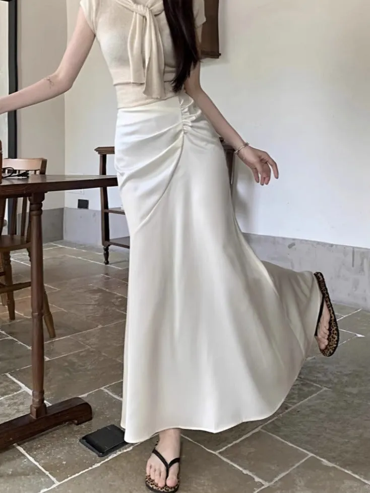 Pleated Apricot Skirt