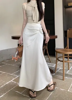 Pleated Apricot Skirt
