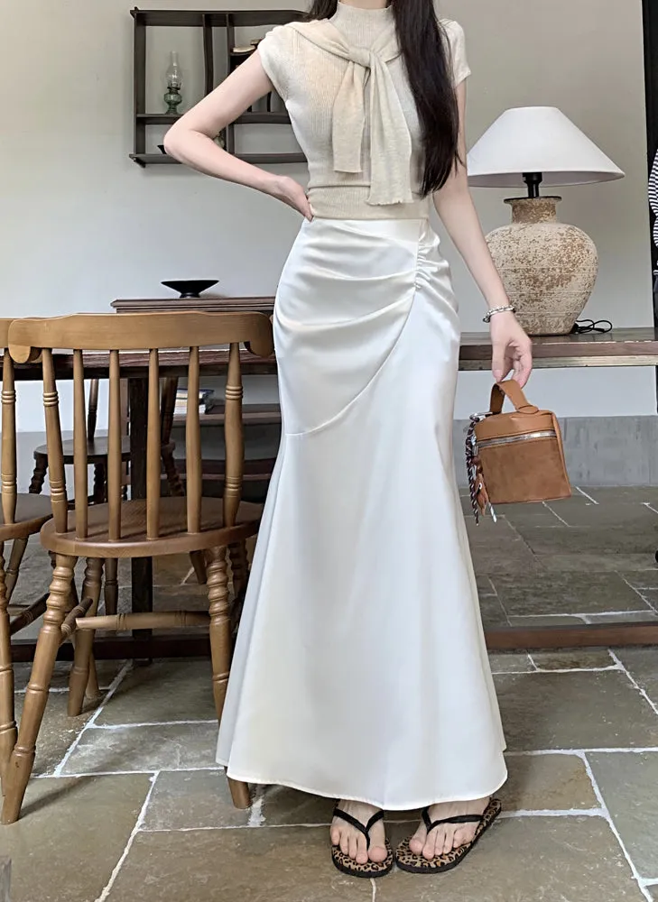 Pleated Apricot Skirt
