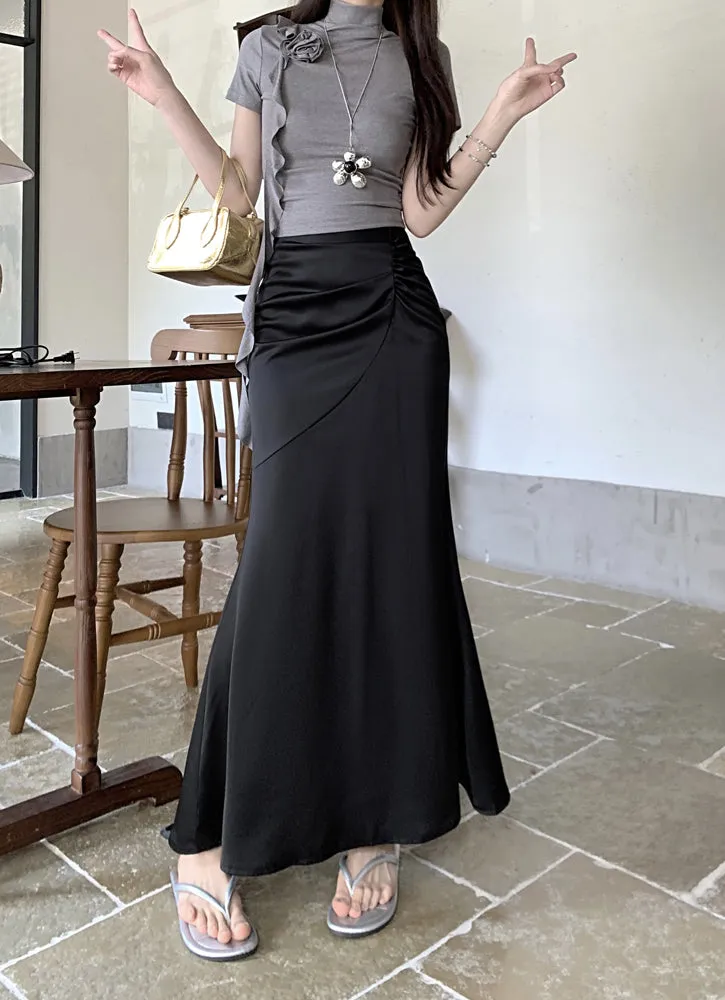 Pleated Apricot Skirt
