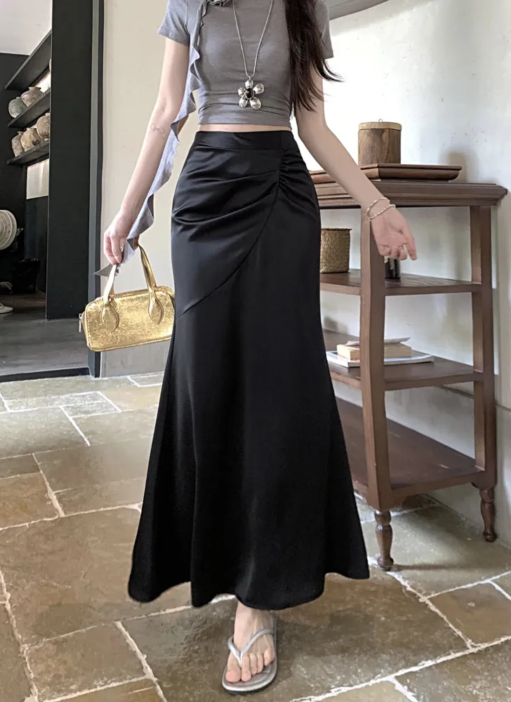 Pleated Apricot Skirt