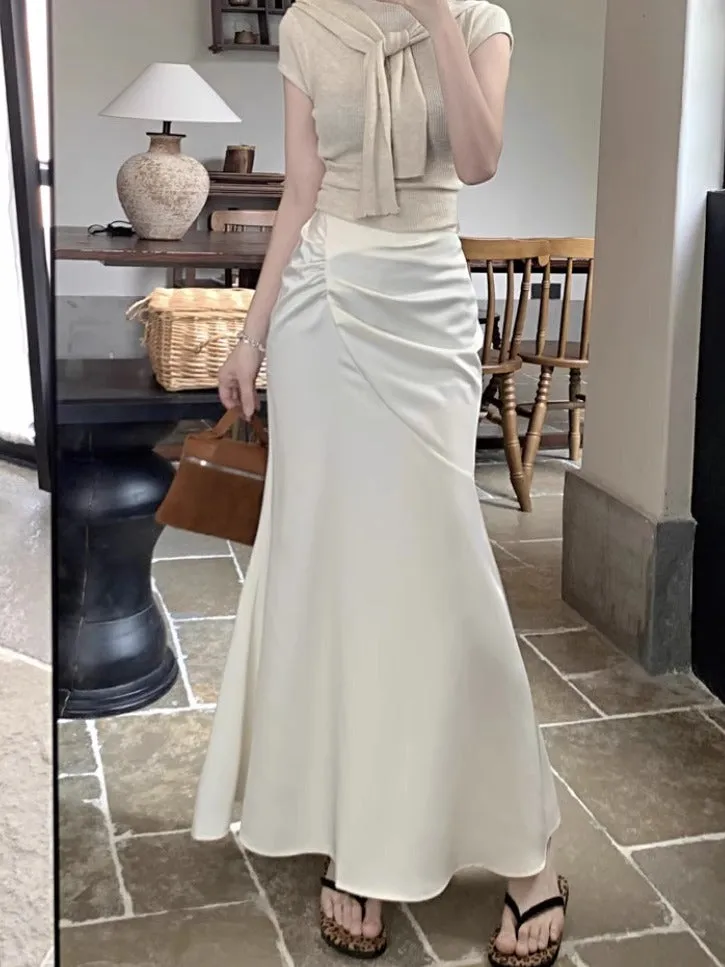 Pleated Apricot Skirt