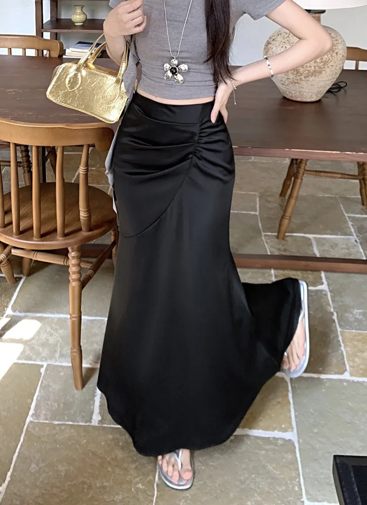 Pleated Apricot Skirt