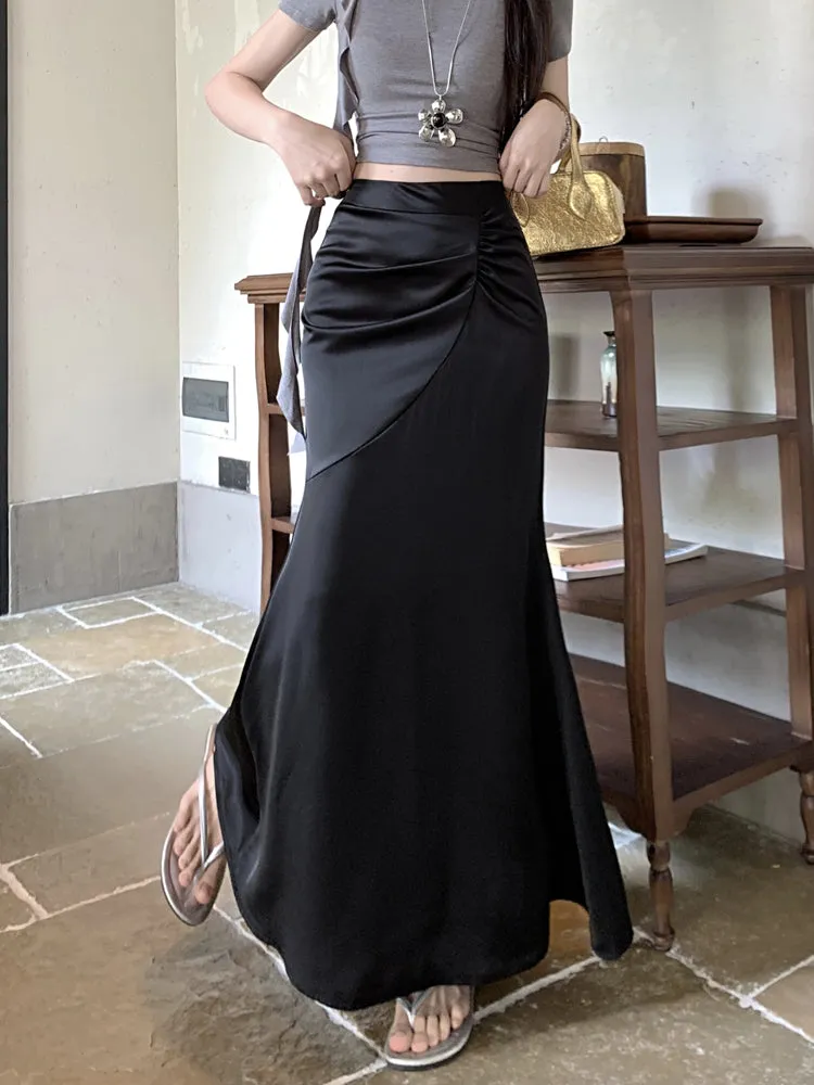 Pleated Apricot Skirt
