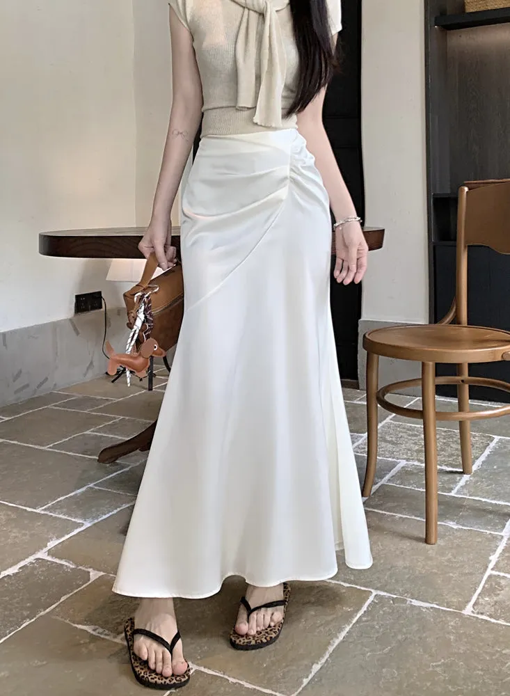 Pleated Apricot Skirt