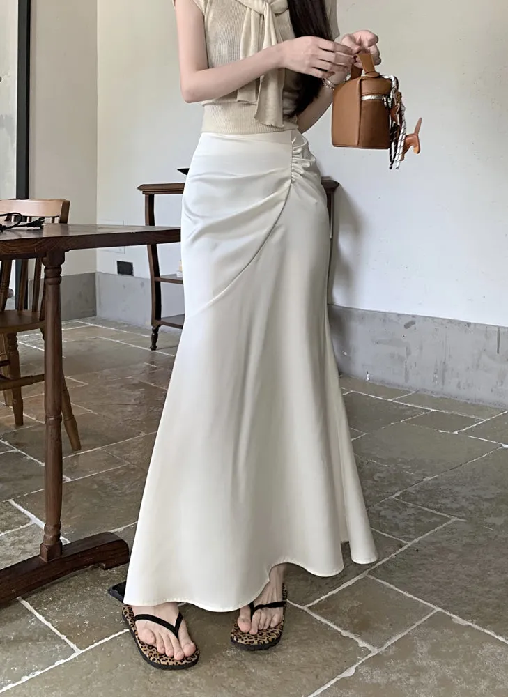 Pleated Apricot Skirt