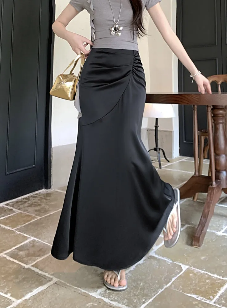 Pleated Apricot Skirt