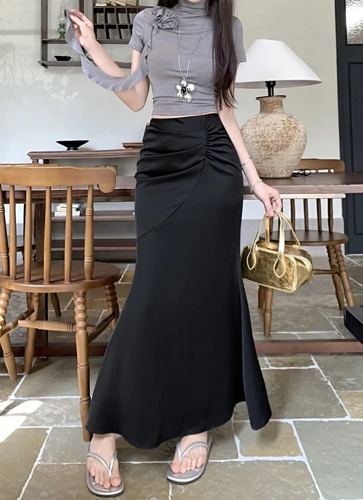 Pleated Apricot Skirt