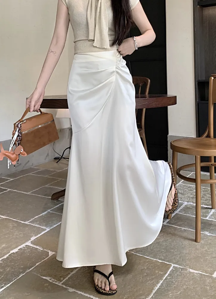 Pleated Apricot Skirt