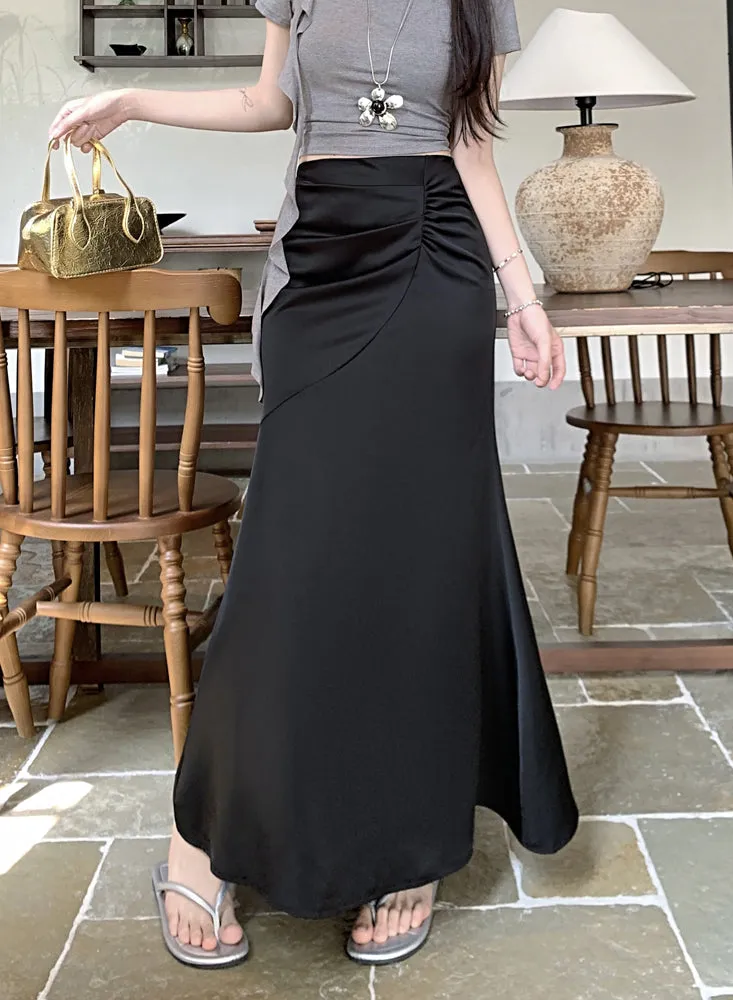 Pleated Apricot Skirt