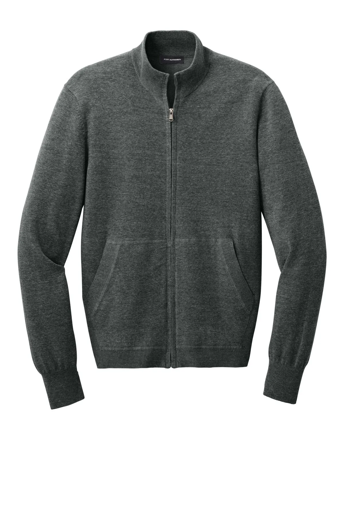 Port Authority Easy Care Full-Zip Sweater SW2901 Charcoal Heather