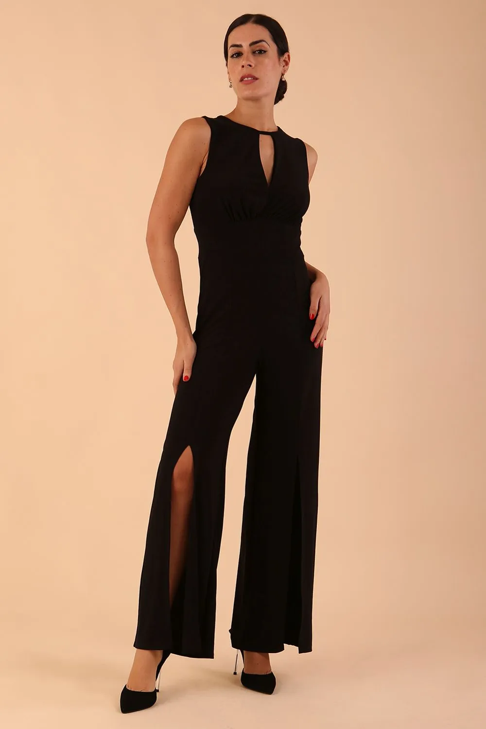 (PRE-ORDER) Rosamund Open Back Lace Contrast Jumpsuit