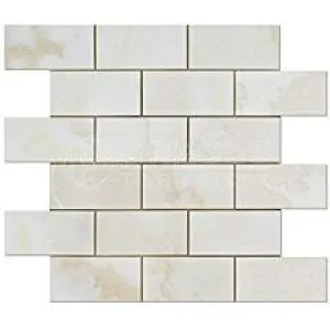 Premium White Onyx CROSS-CUT 2 X 4 Polished Brick Mosaic Tile - SAMPLE