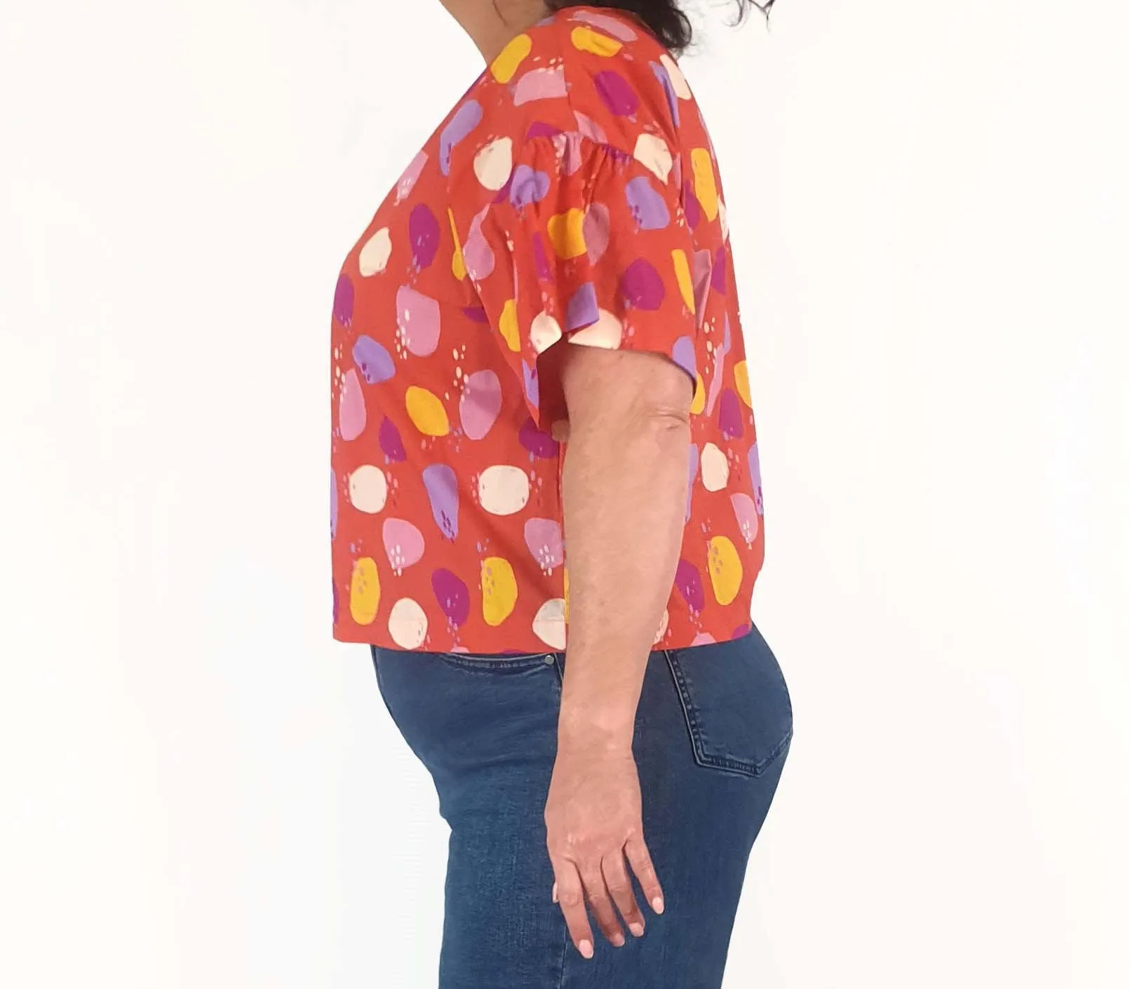Princess Highway red spotty print top size 16