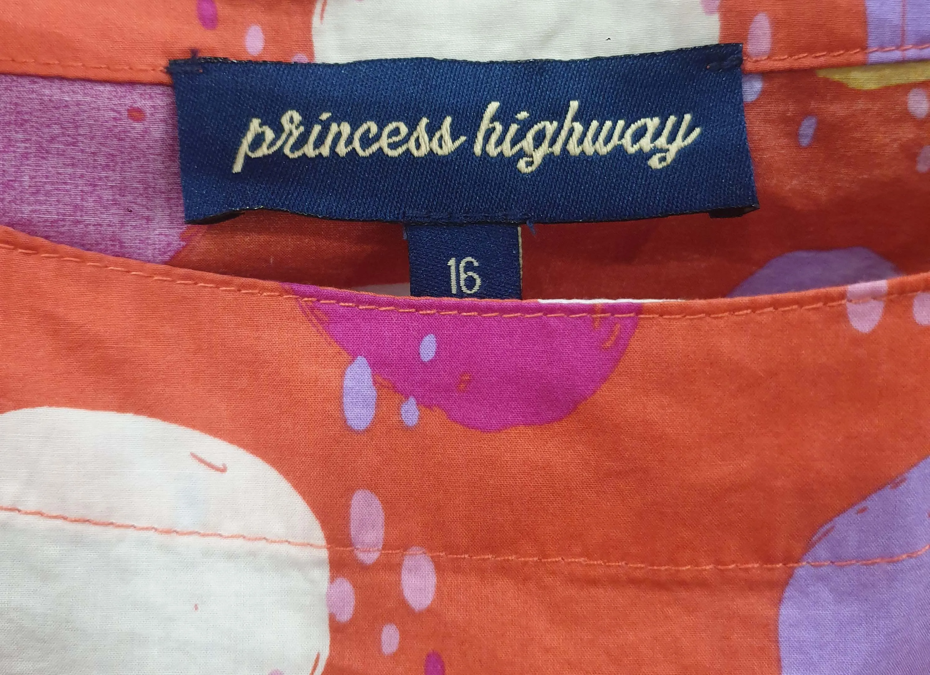 Princess Highway red spotty print top size 16