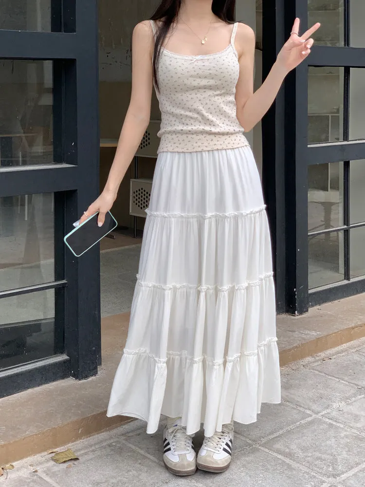 Pure Cotton A-line Maxi Skirt