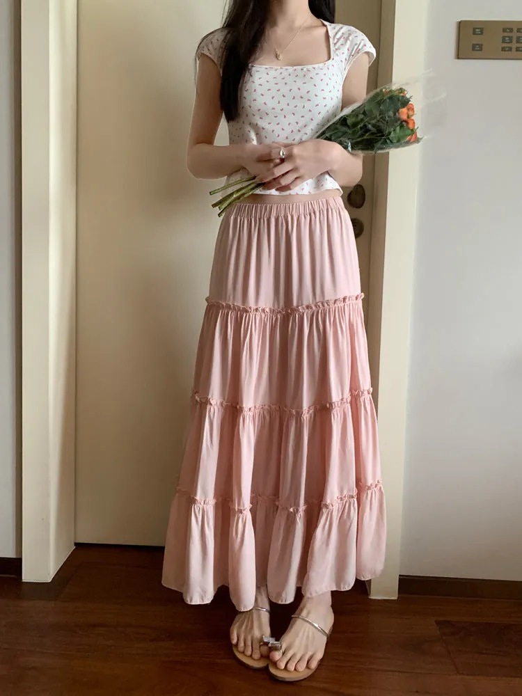 Pure Cotton A-line Maxi Skirt
