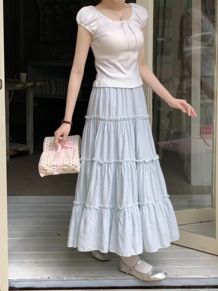 Pure Cotton A-line Maxi Skirt