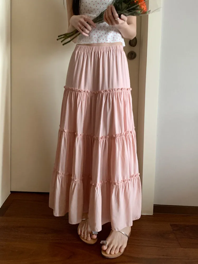 Pure Cotton A-line Maxi Skirt