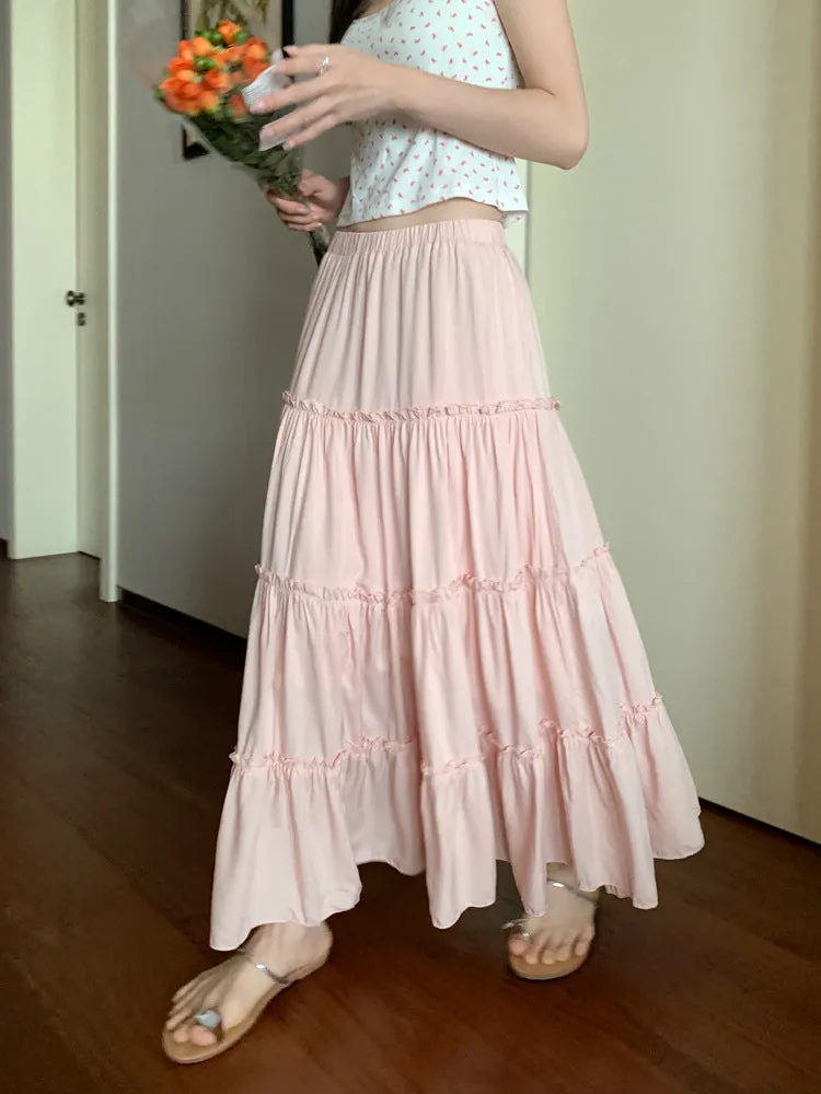 Pure Cotton A-line Maxi Skirt