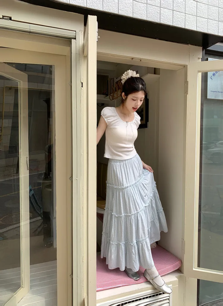 Pure Cotton A-line Maxi Skirt