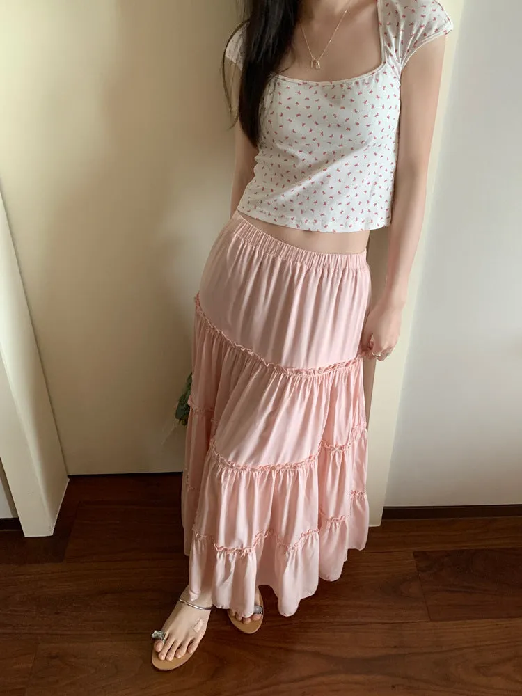 Pure Cotton A-line Maxi Skirt