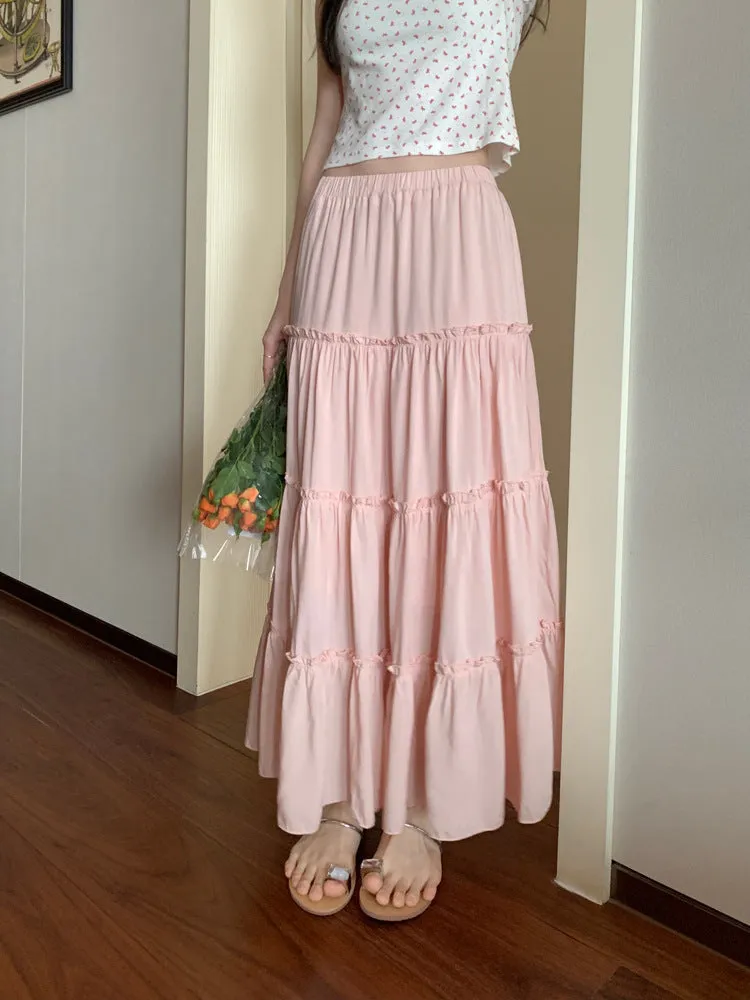 Pure Cotton A-line Maxi Skirt