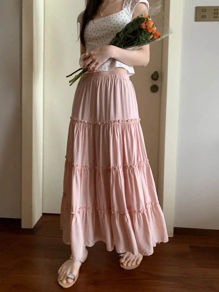 Pure Cotton A-line Maxi Skirt