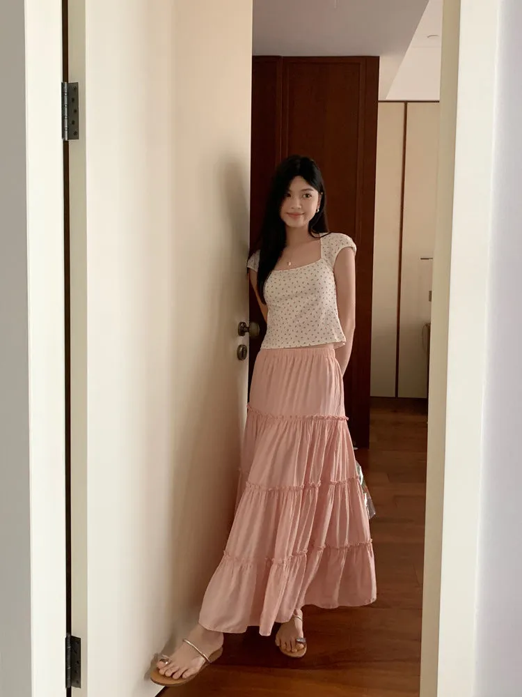 Pure Cotton A-line Maxi Skirt