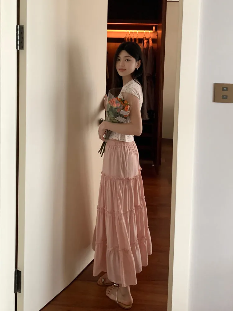 Pure Cotton A-line Maxi Skirt