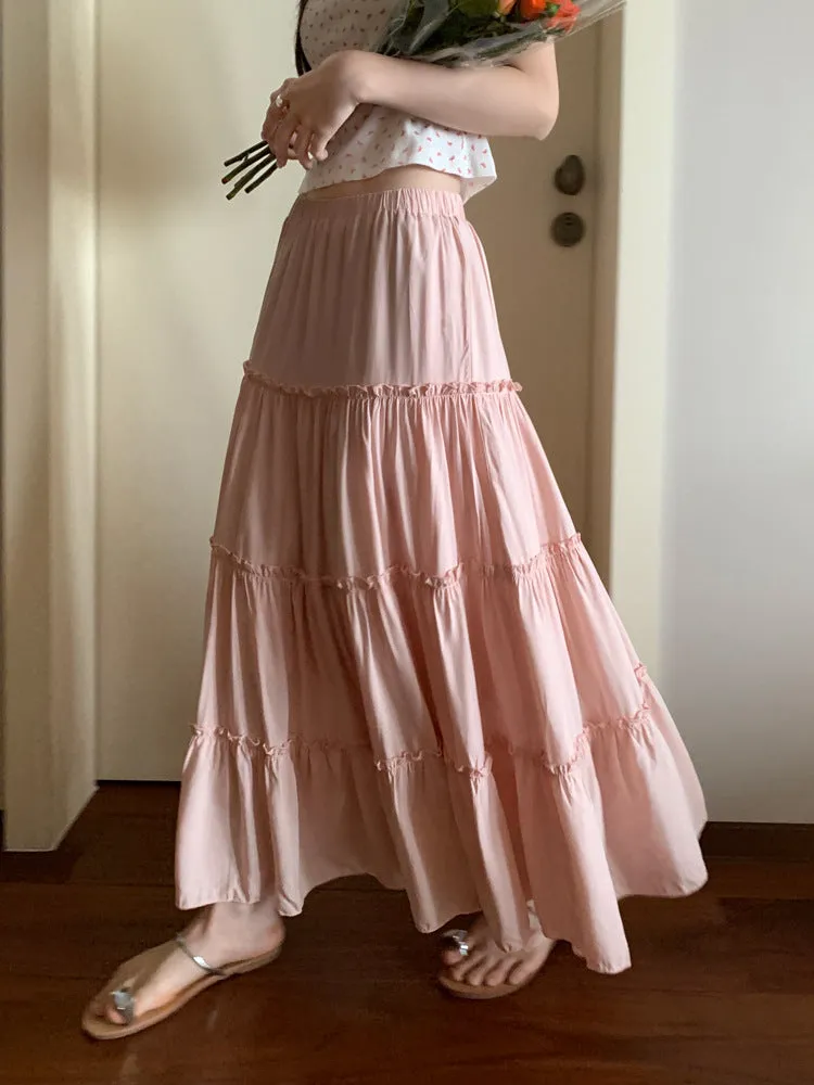 Pure Cotton A-line Maxi Skirt