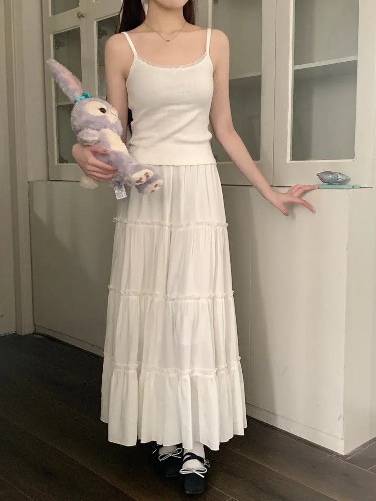 Pure Cotton A-line Maxi Skirt