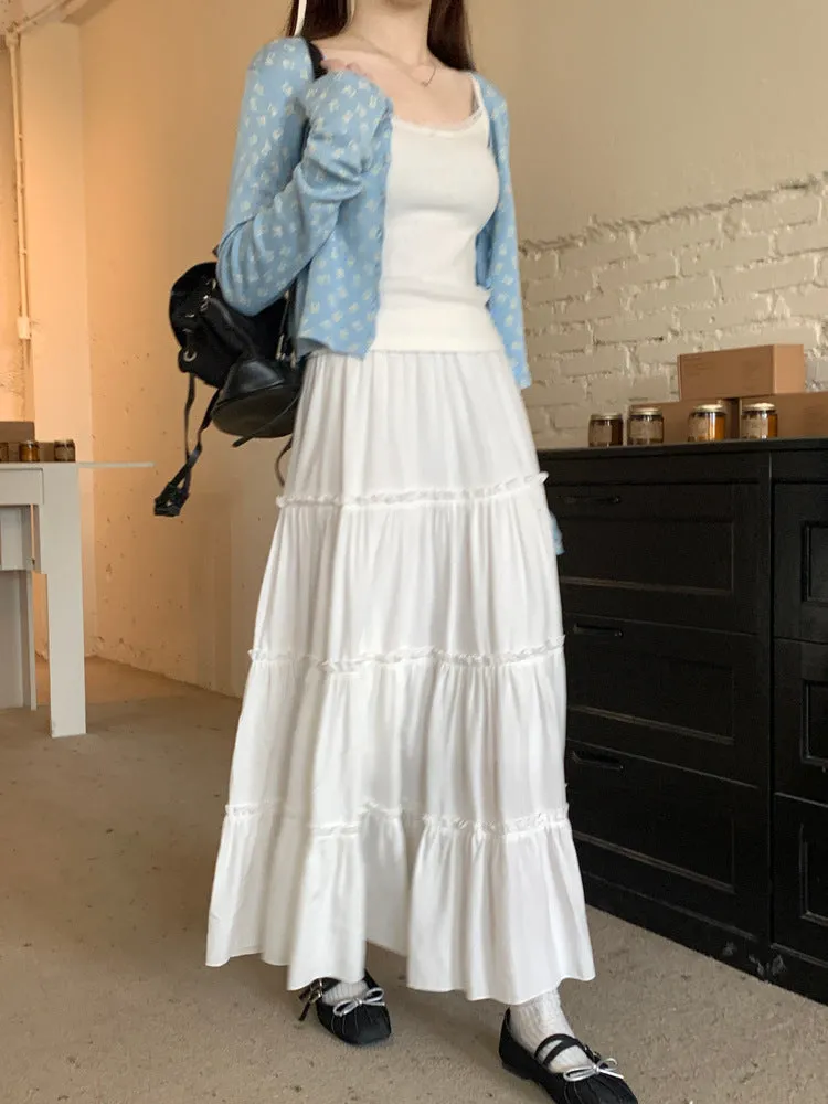 Pure Cotton A-line Maxi Skirt