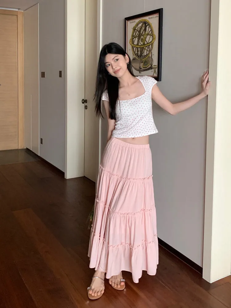 Pure Cotton A-line Maxi Skirt