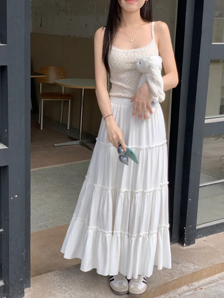 Pure Cotton A-line Maxi Skirt