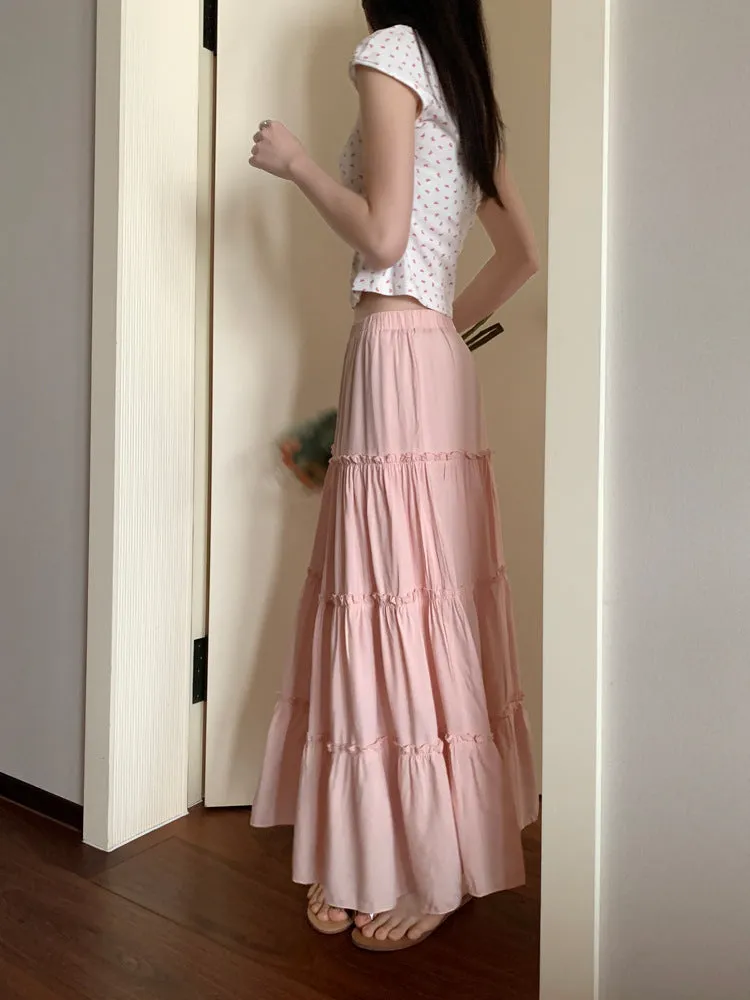 Pure Cotton A-line Maxi Skirt