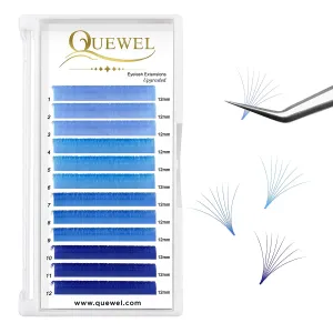 Quewel  Ombre Colorful Self Fanning Lash Extensions 0.07mm