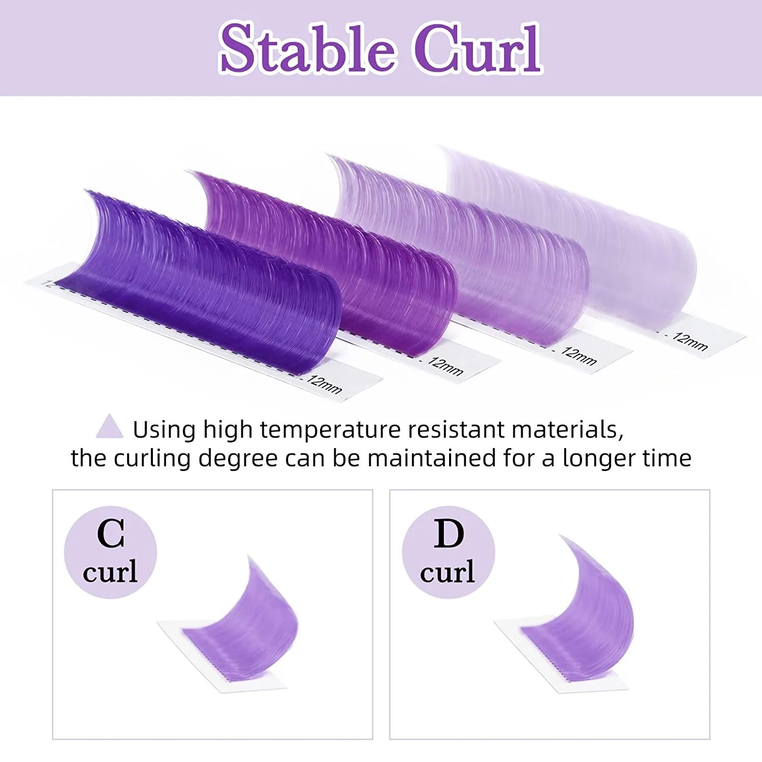 Quewel  Ombre Colorful Self Fanning Lash Extensions 0.07mm