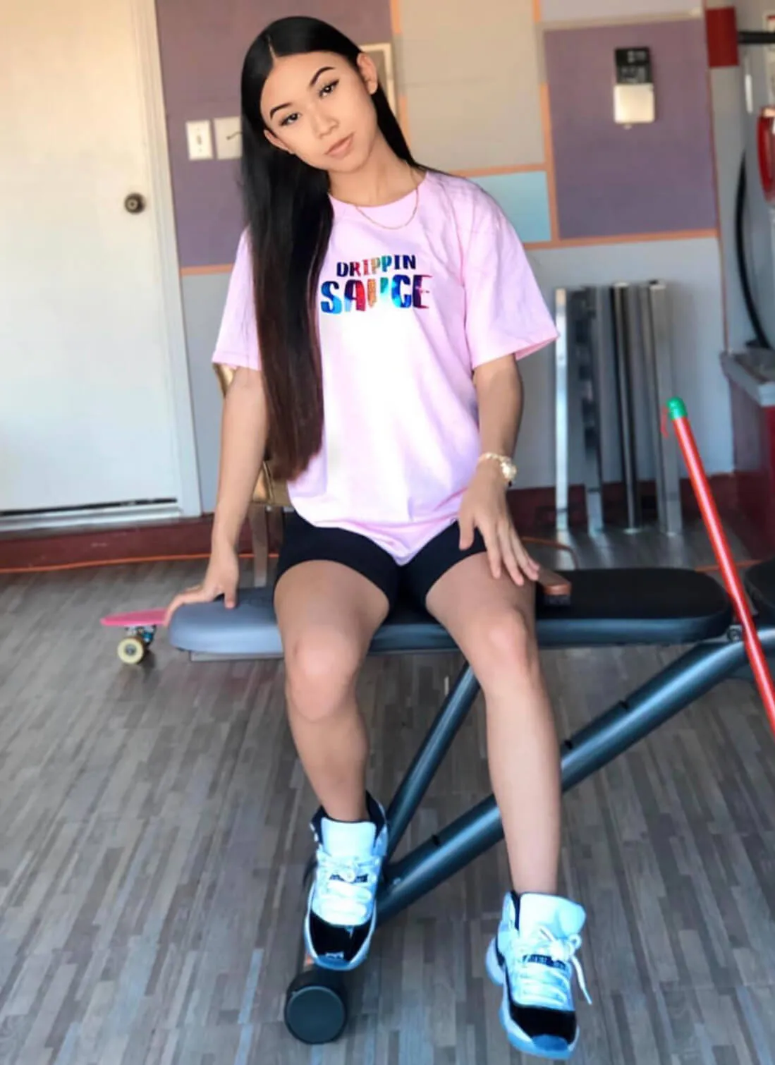 Rainbow Sparkle Drippin Sauce | Light Pink Tee