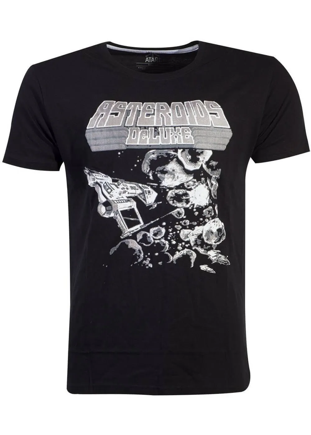 Retro Games Men's Asteroids Tonal Graphic T-Shirt Black