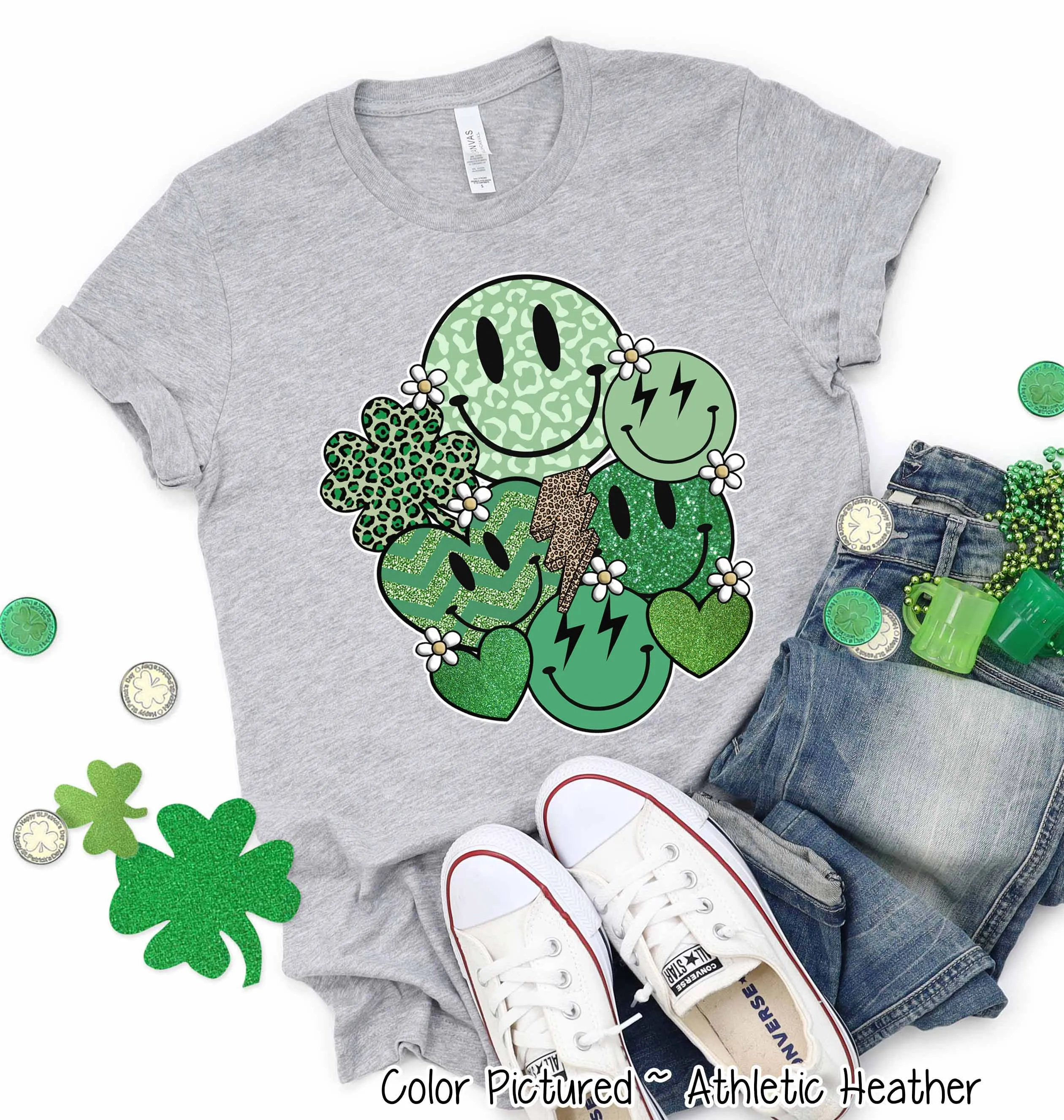 Retro Smiles St Patricks Day Tee or Sweatshirt