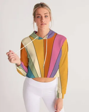 Retro Sun Rays Women's Cropped Hoodie