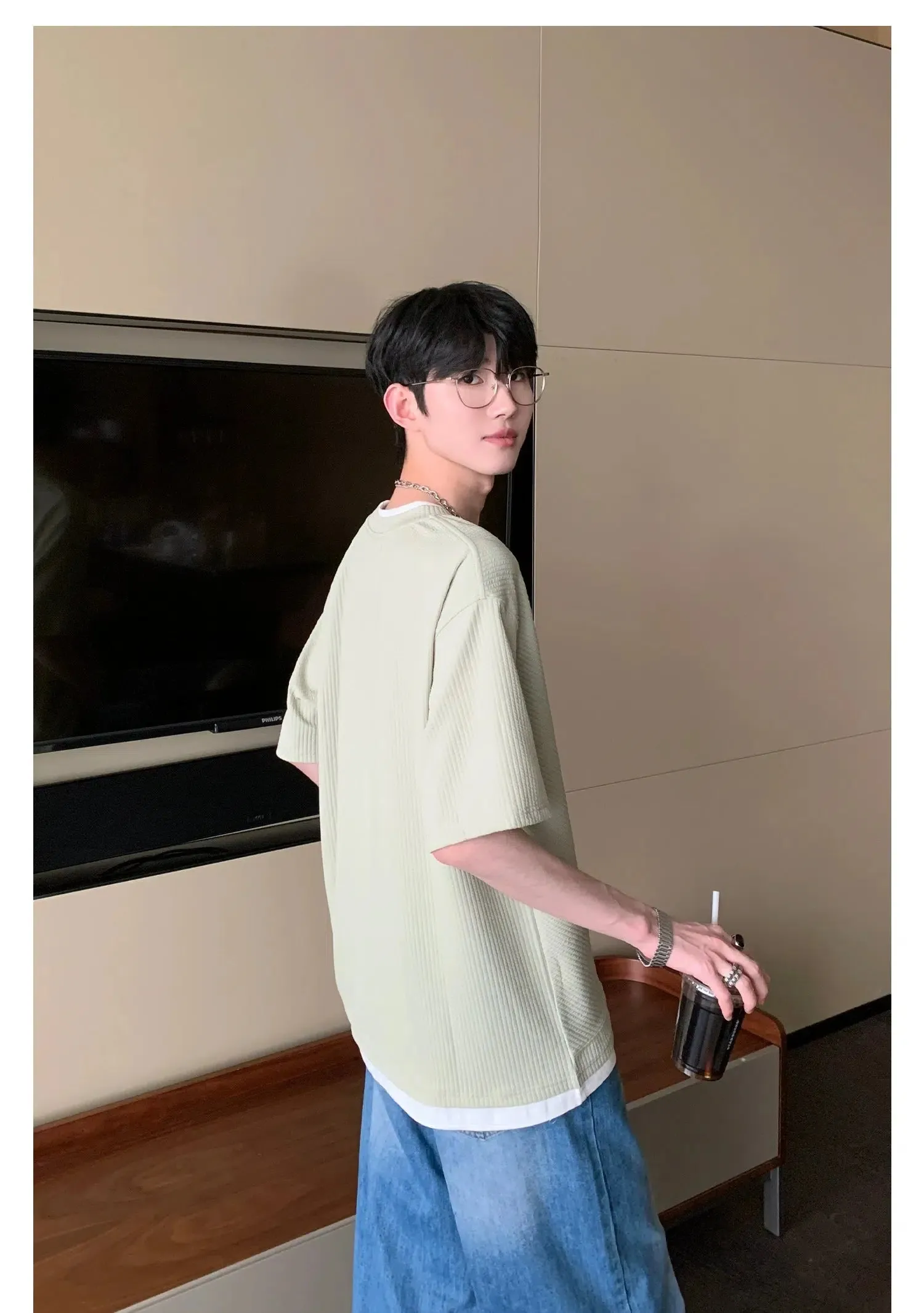 Ribbed Short-sleeved T-shirt